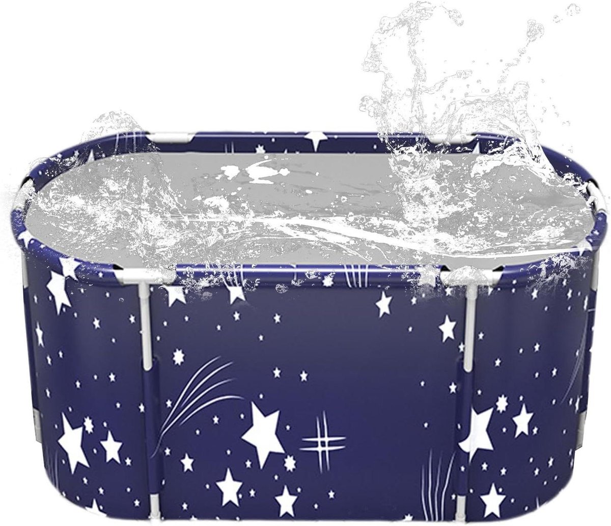 Draagbare Badkuip - Opvouwbaar Bad - Ontspannen Baden - Verdikt Hoge Zijkanten - 120 x 55 x 50 cm - Blauw