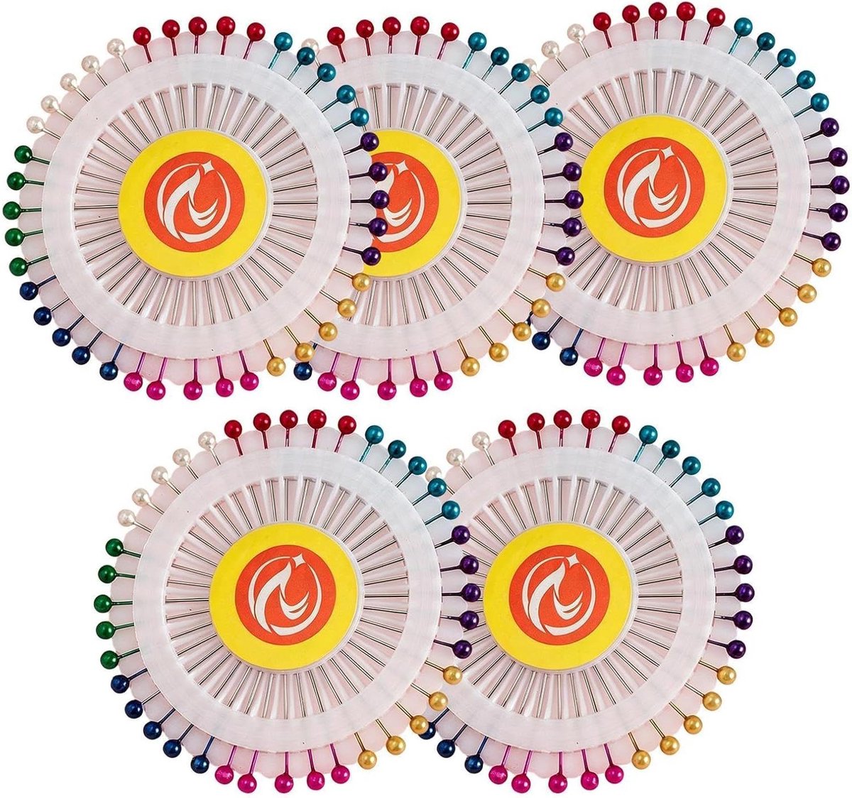 Naaispelden met kop - Quiltspelden Rechte spelden - Kleding maken - Meerkleurige parelkoppen - 200 stuks - Multicolor