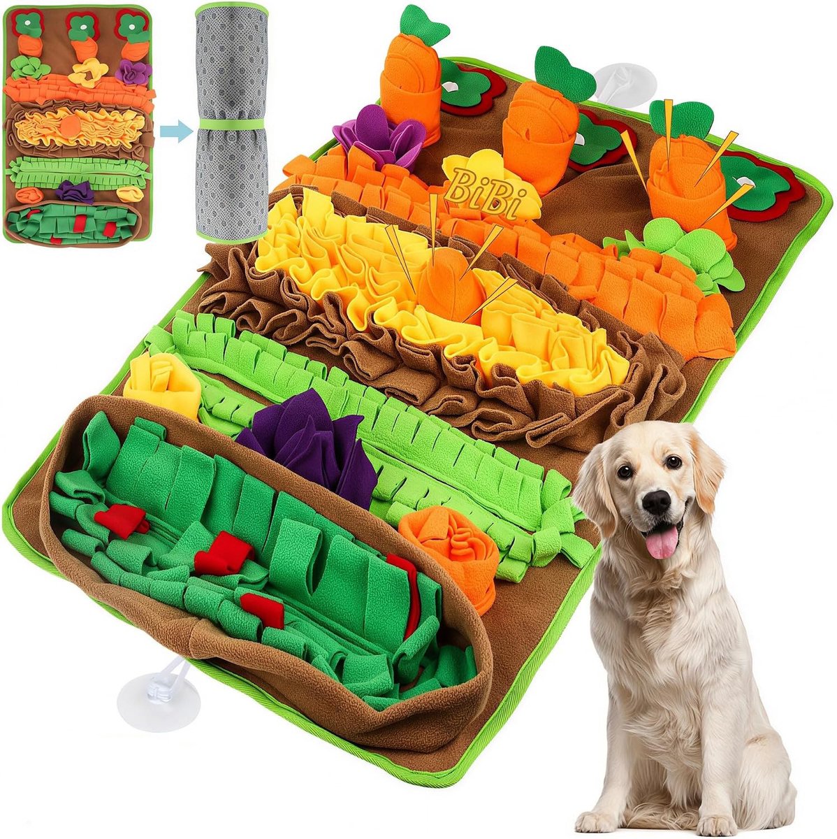 KZQ Snuffelmat voor Honden - Extra Groot 78 x 48 cm, Wasbare Slow Feeder, Interactief Speelgoed, Mentale Stimulatie en Neuswerk Training, Anti-Slip Zuignappen
