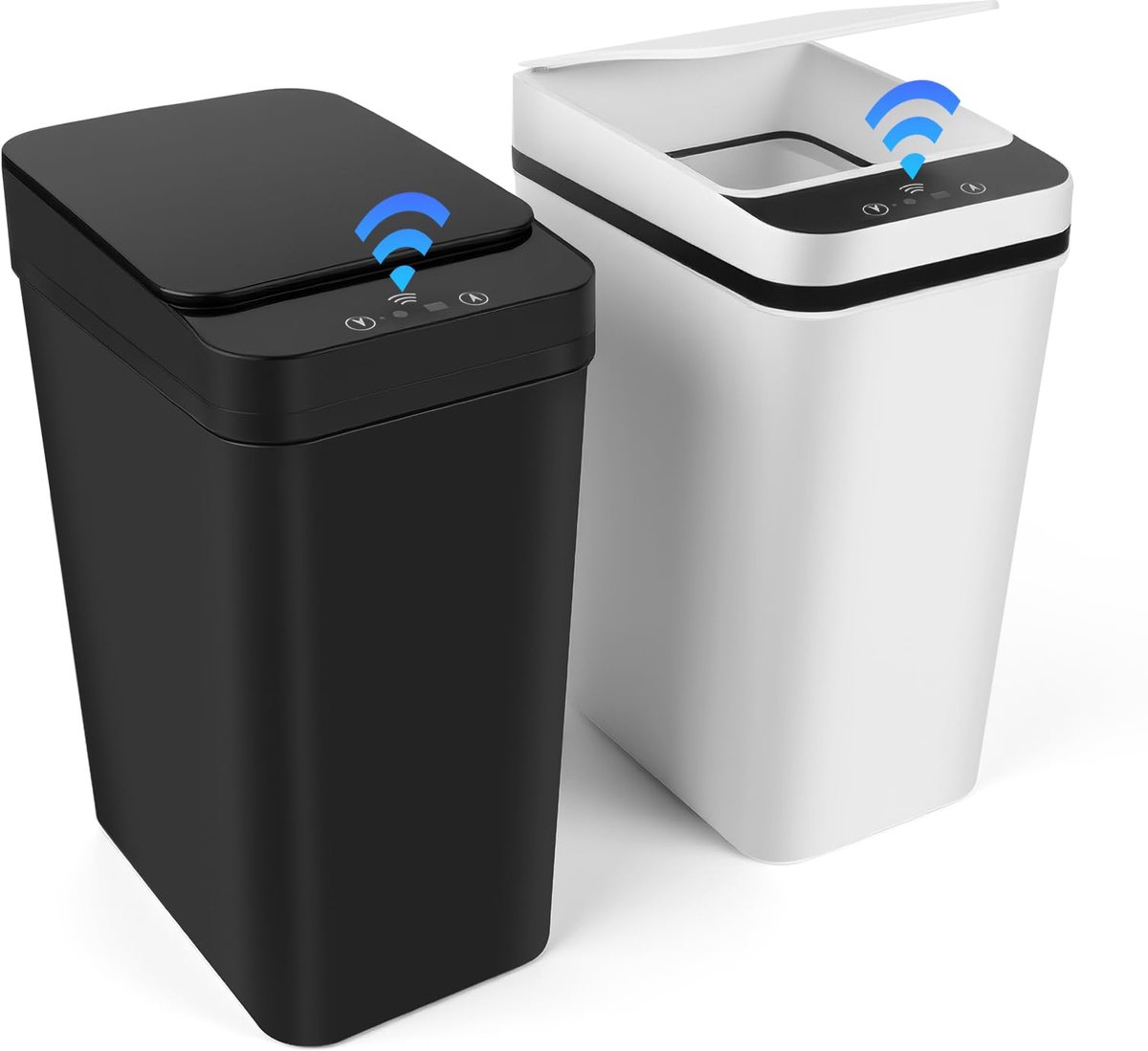 SnelShoppen - Set van 2 Vuilnisemmers met Sensor, 12 Liter, Automatische Dekselsensor, 3 Bedrijfsmodi, Stil en Waterdicht voor Keuken, Kantoor, Woonka