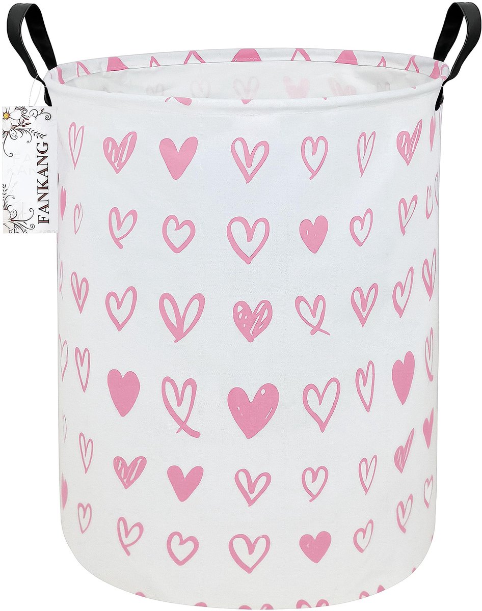 SnelShoppen - FANKANG Wasmand Opbergbakken Kinderkamer Mand Canvas Opvouwbaar met Waterdichte PE-Coating, Grote Opbergmanden voor Kinderspeelkamer, Ro