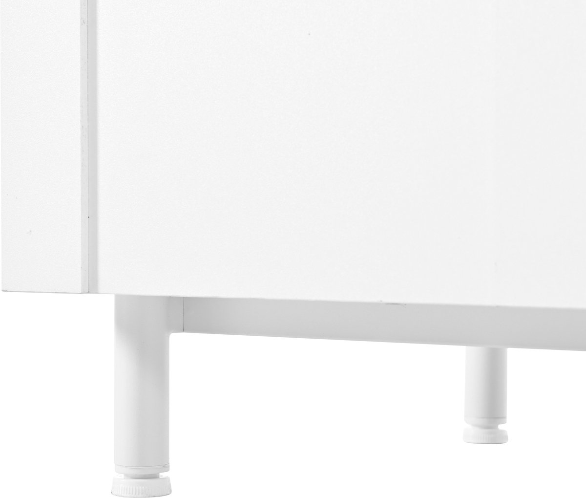 OKWISH Tv Meubel Set Van 2 - Witte Opbergruimte Met Lades En Bogenpatroon - Stalen Poten - Voor Woonkamer - MDF Spaanplaat - 180 Cm