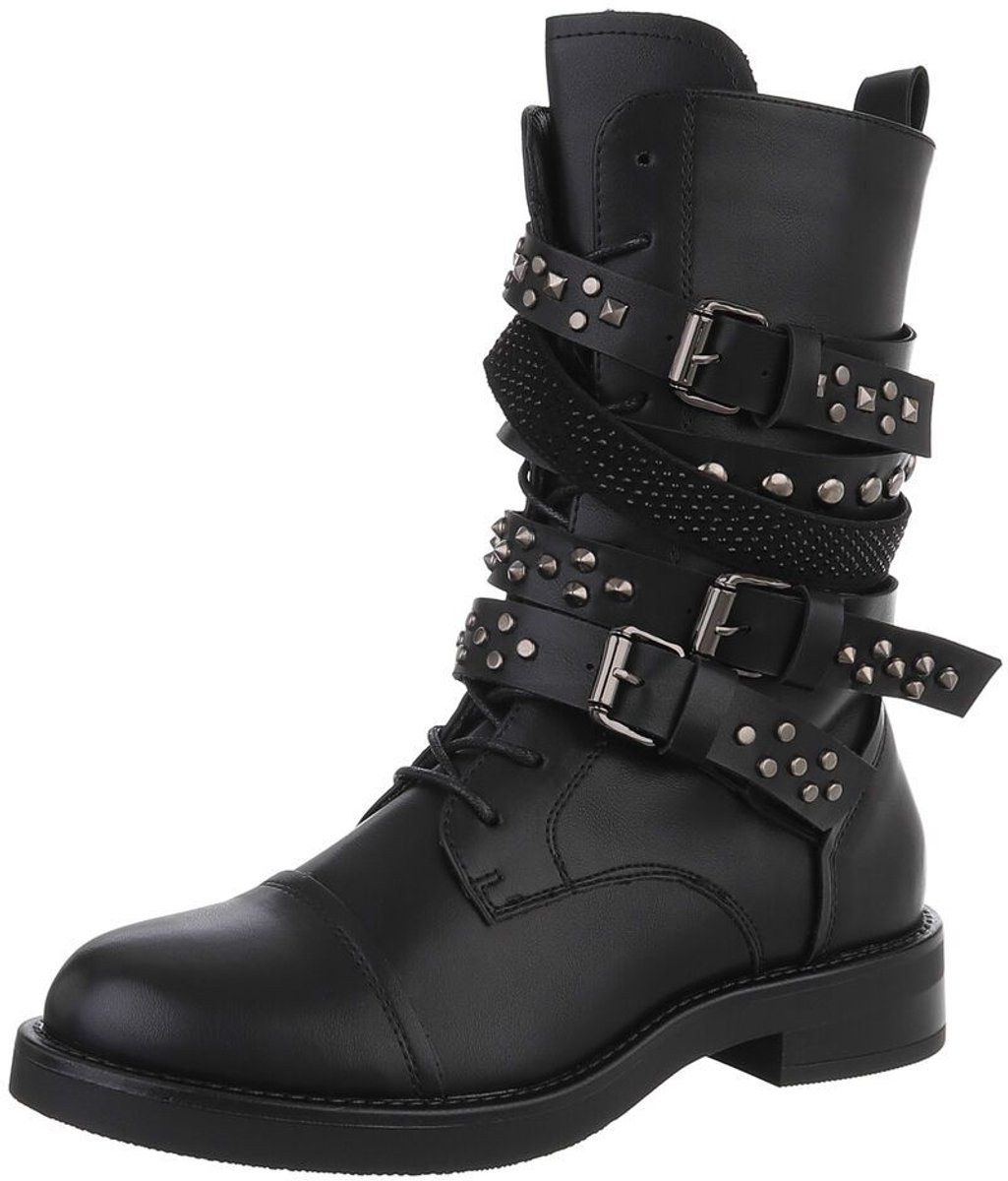 Enkellaars met gespen en studs - dames Mt:37