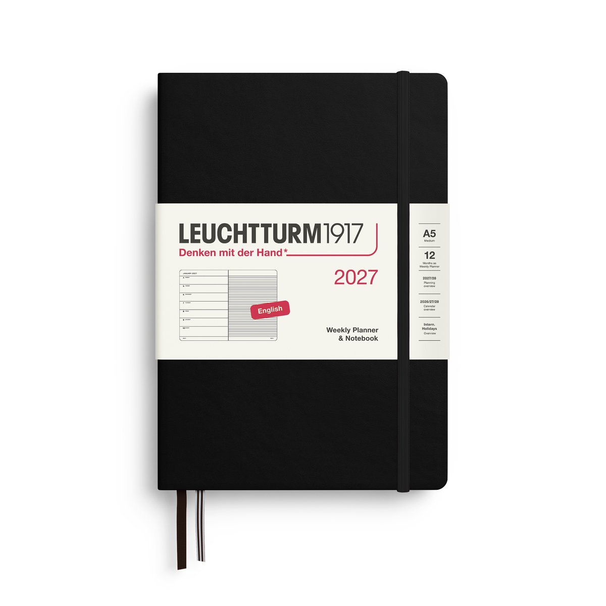 Leuchtturm1917 - 2027 Weekly Planner & Notebook - Medium - black - hardcover