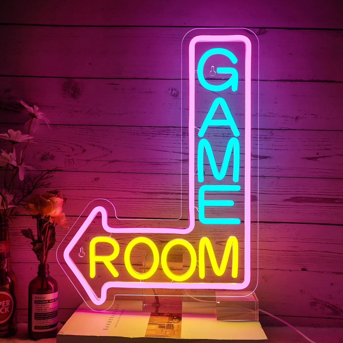 SnelShoppen - Dimbare NOXET Game Room Neon Signs - LED Neon Sign 25 x 20 cm - Acryl Muurbevestiging - Gaming Neon Verlichting voor Feest, Kinderkamer,