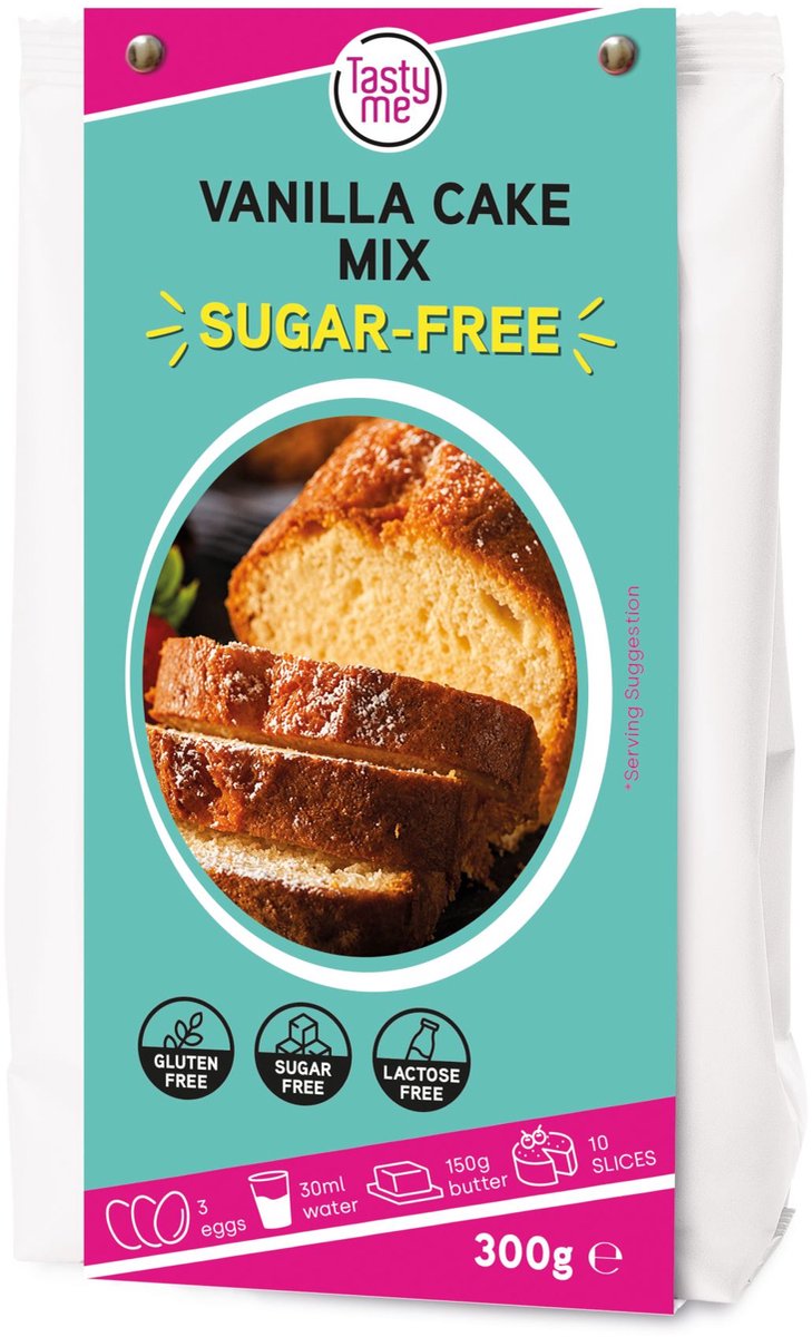 Tasty Me - Suikervrij en Glutenvrij Vanilla Cake mix 300g