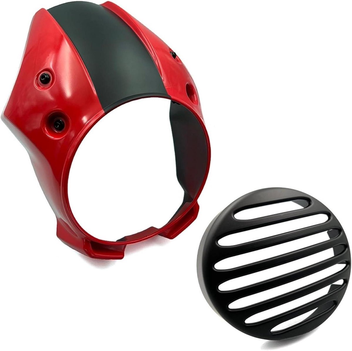 Motor Windscherm - Kuipje Voorruit - Comfortabel Rijden - Inclusief Koplamp Bescherming - 1 Stuk - Rood Zwart