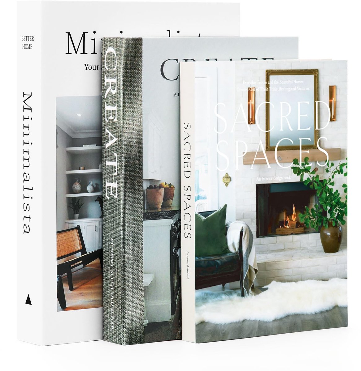 SnelShoppen - 3 Stuks Decoratieve Boeken met Magneetsluiting voor Woondecoratie - Luxe Design in Neutraal Kleurenschema - Perfect voor Boekenkasten en