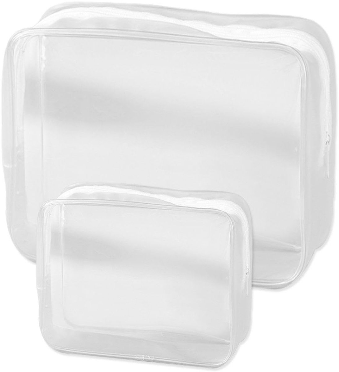 Dailygoods - Transparante Cosmetische Tas Set van 2 - Waterdicht en Handig voor Op Reis