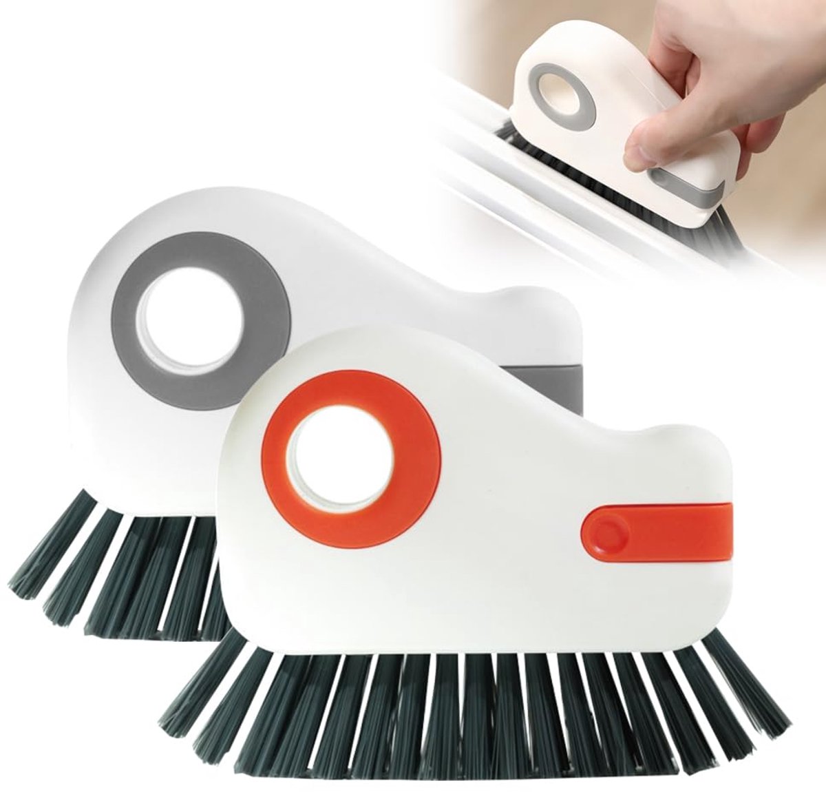 Dailygoods - 2-in-1 Groefreinigingsborstel Set Voor Ramen en Deuren
