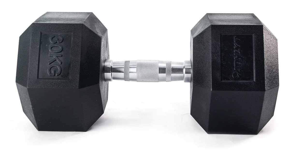 SnelShoppen - Hex Halter 30 kg - Halterset voor Krachttraining, Fitness, Thuis Gym, Staal, 1 Stuk, Zwart, Ideaal voor Bodybuilding en Spieropbouw