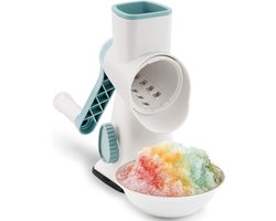Handmatige ijschaaf met zwengel – Snel ijs schaven voor 'snow cones' – Voorzien van zuignappen – Geschikt voor alle soorten ijsblokjes – Hoogwaardige, draagbare ijsbreker en ijsschaafmachine.