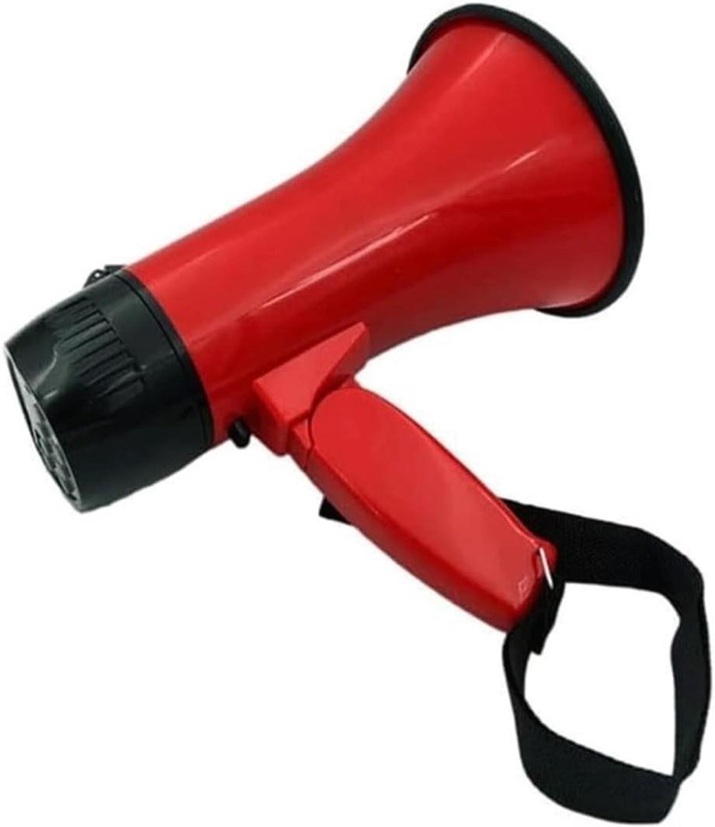 Draagbare Megafoon - Luidspreker Spreekinstallatie - Publiek Toespreken - 240 Seconden Opname - 500 meter Bereik - Rood