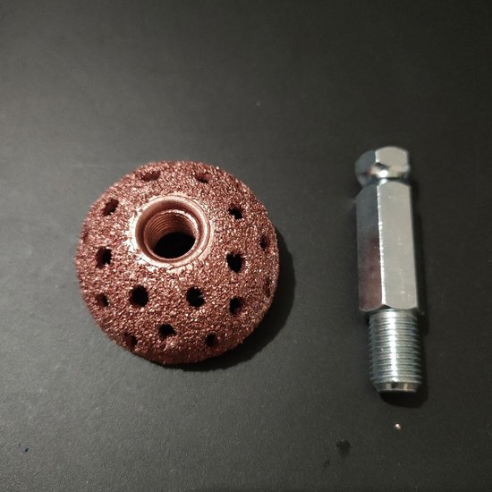 Bandenreparatieset - Bandenplakroller Polijstschijf - Bandenspuiten Repareren - Inclusief Slijpkop - 38 mm - Grijs — afbeelding 4