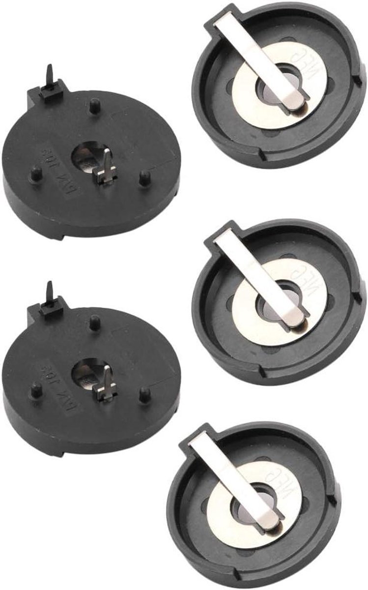 Knoopcel Batterijhouder - Batterij Container - Elektronica Reparatie - 2 Terminals PCB Mount - 25 mm Binnendiameter - Zwart