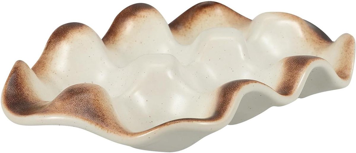 Keramische Eierhouder Eierbakje Eierrekje Eieren Bewaren Duurzaam Ontwerp 18x11x3 cm Wit