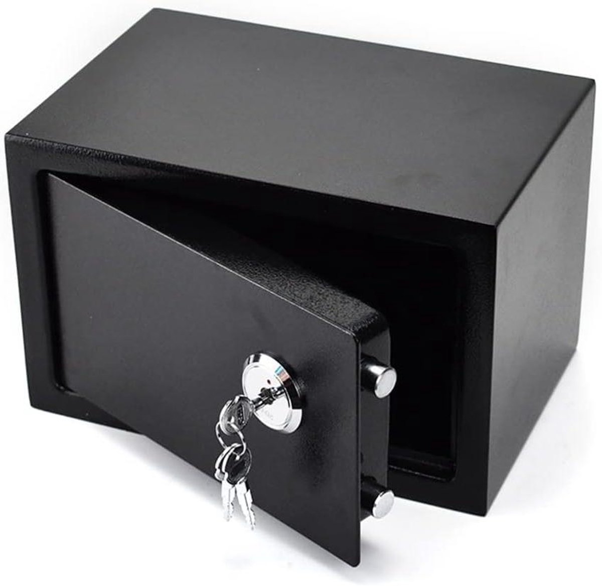 Kleine Zwarte Kluis - Veiligheidsbox Documenten - Waardevolle Spullen Opbergen - Brand- en Diefstalwerend - 23x17x17 cm - Zwart