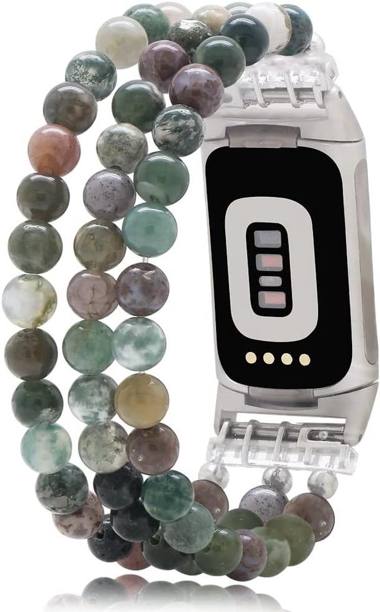 Fitbit Charge 5 Band - Armband Vervanging - Feestelijke Gelegenheden - Handgemaakt met Edelstenen - Verstelbaar - Multicolor