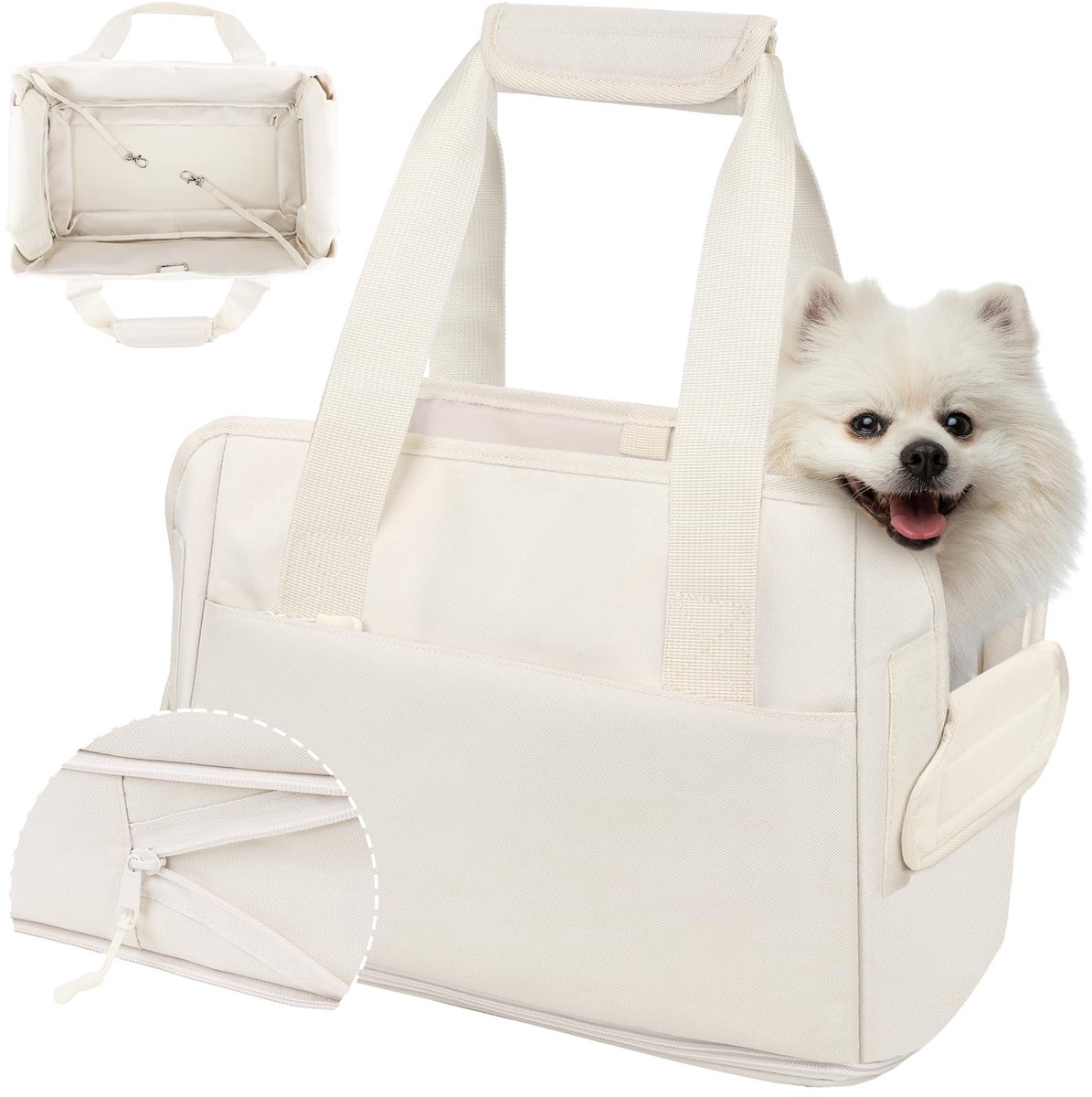 SnelShoppen - Honden- en Kattentransporttas Opvouwbaar 6 kg, Hoogte Verstelbaar, Oxford Waterdicht, Grote Capaciteit, Reistas voor Kleine Honden en Ka