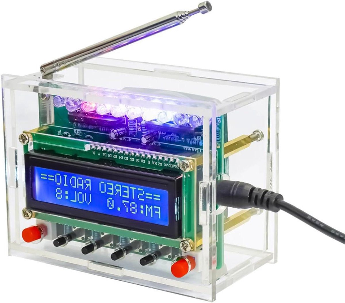 FM Radio Soldeerkit - Elektronica Bouwpakket - Radio Bouwen - Met LCD Display - 17 x 11 x 5 cm