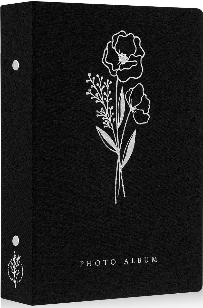 SnelShoppen - Fotoalbum 6x4 Inch, Geschikt voor 300 Foto's, Invoervakken, Linnen Kaft, Alleen voor Liggende Foto's 10 x 15 cm, Zwart, Ideaal Cadeau vo