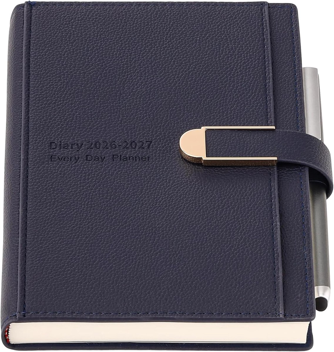 SnelShoppen - Academische Agenda 2026 2027 A5 Dag per Blad Planner met Pen en Stickers, Hardbound Organiser, Blauw, Juli 2026 - Juni 2027, Perfect voo