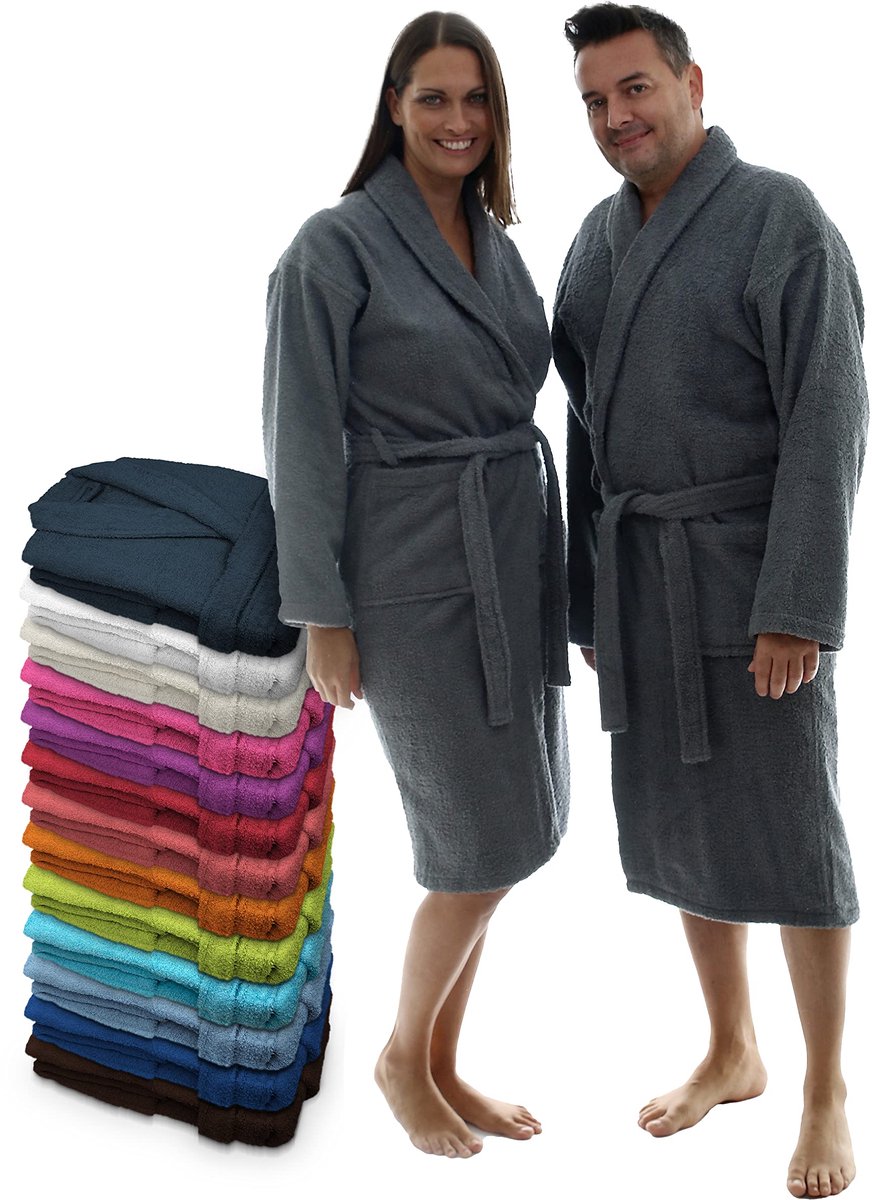 SnelShoppen - Uniseks Badjas voor Dames en Heren - 100% Amerikaanse Badstof - 400g - Zachte Ochtendjas met Riem en Tassen - Perfect voor Douche en Thu