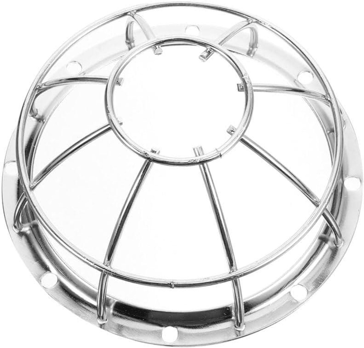 Brandvrije Rookmelder Beschermer - Rookmelder Kooi - Brandveiligheid Verzekeren - Stabiele Metalen Constructie - 17.5 x 7.5 cm - Zilver