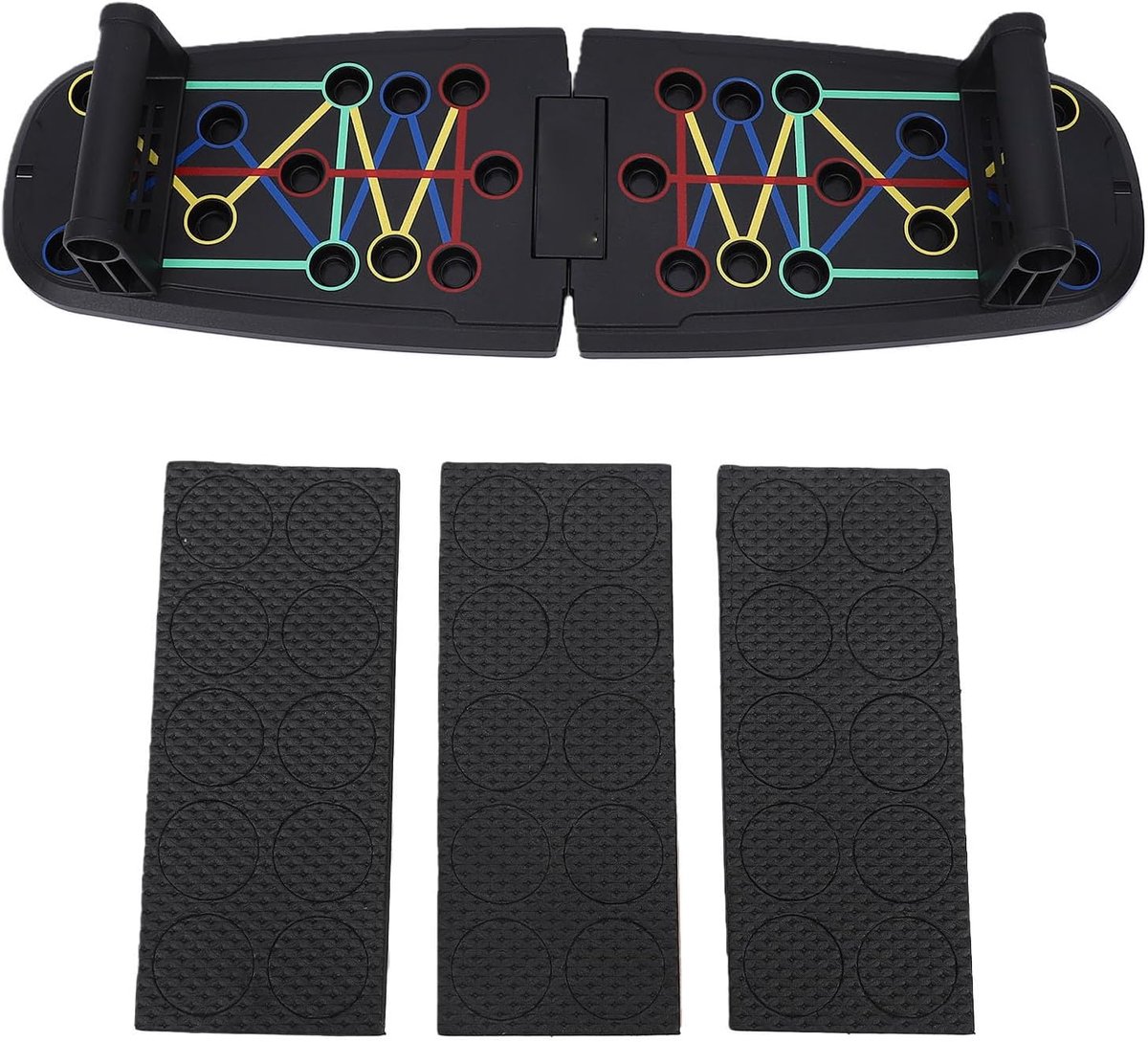 Push-up Board - Trainingsbord Opdrukken - Kracht Training - 12 Trainingsmodi - 37 x 23 x 10 cm - Zwart