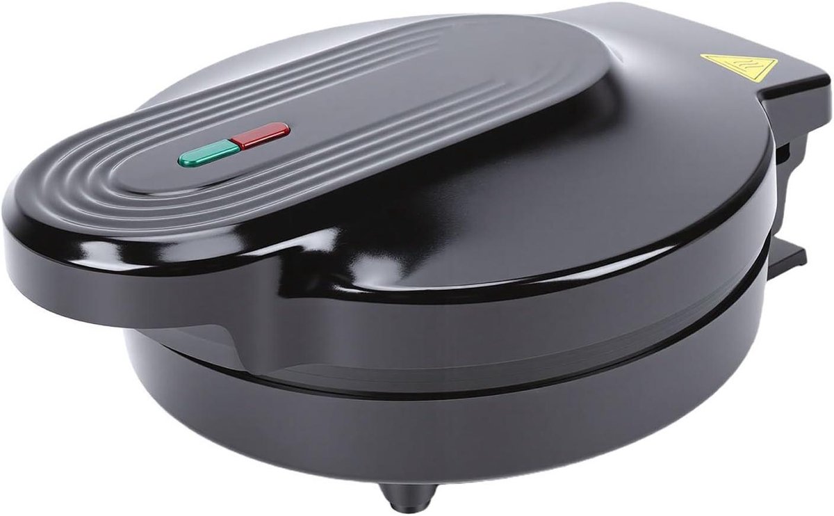 Hartvormig Wafelijzer - Wafelmaker Wafels - Ontbijt Maken - Vijf Harten Tegelijk - 29x23.5x12 cm - Zwart