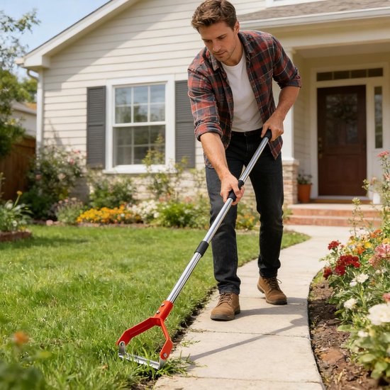 Handhark voor de tuin, voor intensief gebruik, gereedschap voor tuinieren en wieden, voor het losmaken van gazon, gazon, achtertuin, terras en van Handhark — afbeelding 2