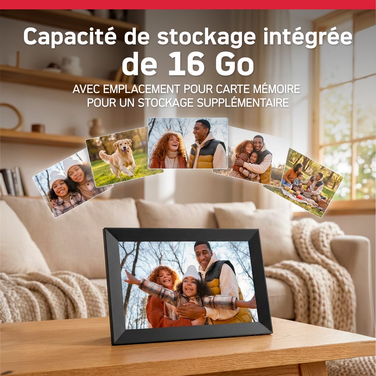 AGFAPHOTO - Digitale fotolijst met wifi-verbinding - Realiview APF1000WIFI-ONE - Fameo-app, 10-inch touchscreen, 16 GB geheugen, weer- en klokfuncties - Zwart — cadeau in Wonen & Interieur - foto 6