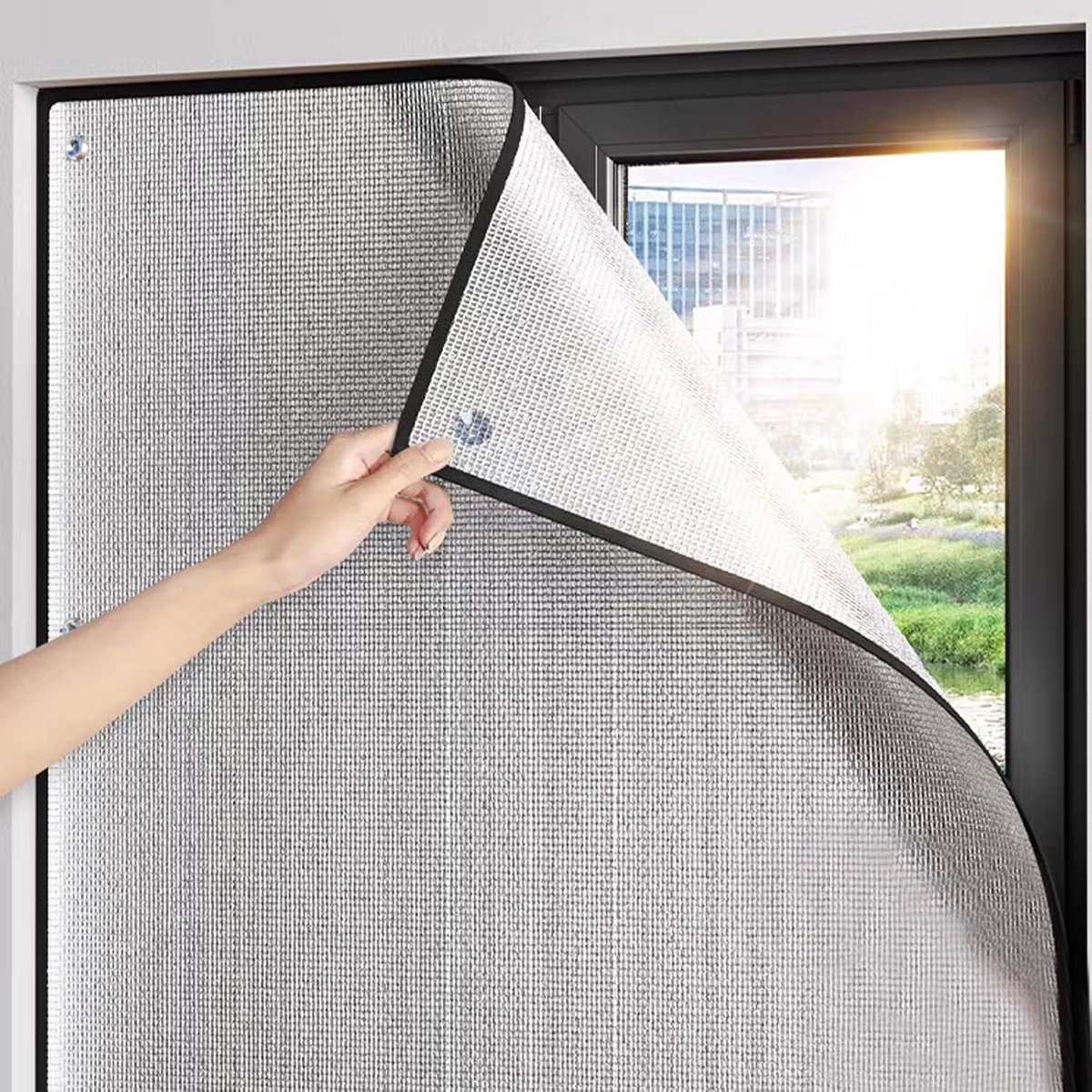 Verduisterend Warmteregulerend Raamfolie - UV-bestendige Aluminium Zonfolie - 40x100cm - met Zuignappen voor Thermische Isolatie