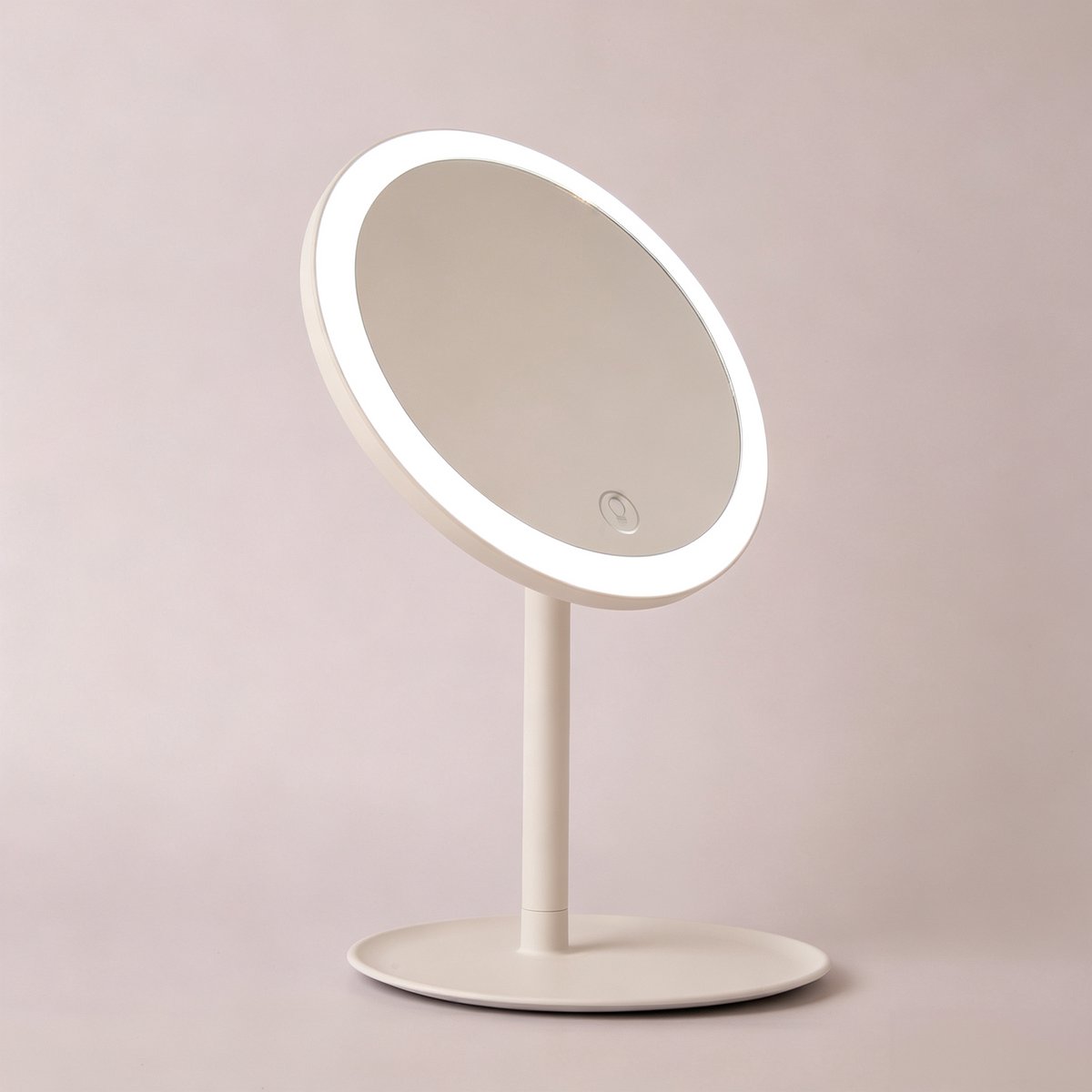Make-up spiegel - ronde LED kapspiegel - magneet 3x vergrootspiegel - tafelspiegel – drie lichtstanden – natuurlijk daglicht – oplaadbaar – kaptafel thuis – 19,0x30,0x16,5 cm – 1 set – Wit