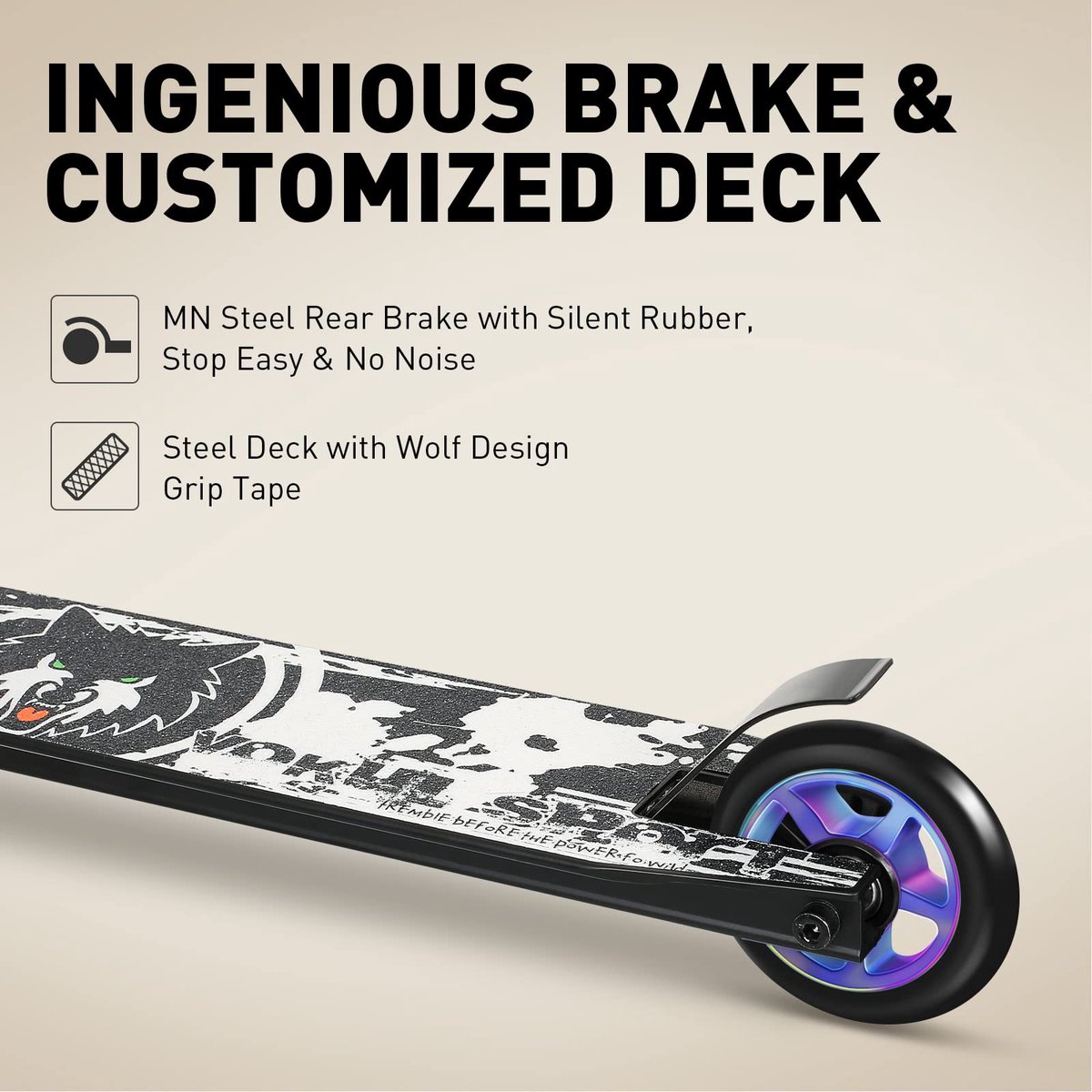 SnelShoppen - JOYCRUISE Stuntstep - Pro Trick Scooter voor Kinderen en Tieners (6+), Freestyle Kickscooter met 360° Draaistuur, Duurzaam Aluminium Dec