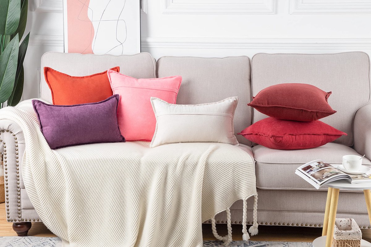 SnelShoppen - Set van 2 Korte Chenille Kussenslopen 40x80 cm Ivoor - Zachte Decoratieve Kussenhoezen voor Sofa en Slaapkamer - Luxe Kussen Covers voor