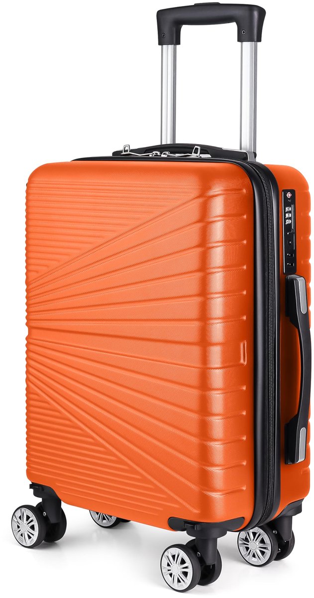 SnelShoppen - Eco-Lux Essentials Hardside Handbagage Koffer - ABS Hardshell Handbagage Tas met 4 Spinner Wielen - TSA-Goedgekeurd Slot - 50x32x20 cm -