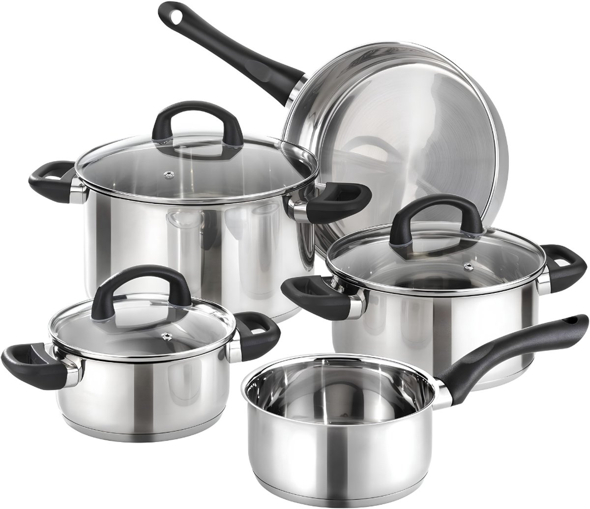 NIVA® Pannenset - Pannen - Koekenpannenset - Zilver - 24cm x 24cm x 9cm
