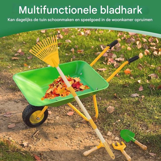 Waaier hark - Tuin hark - Gazon onderhoud - 14 Tanden - 86 cm - Geel — afbeelding 5