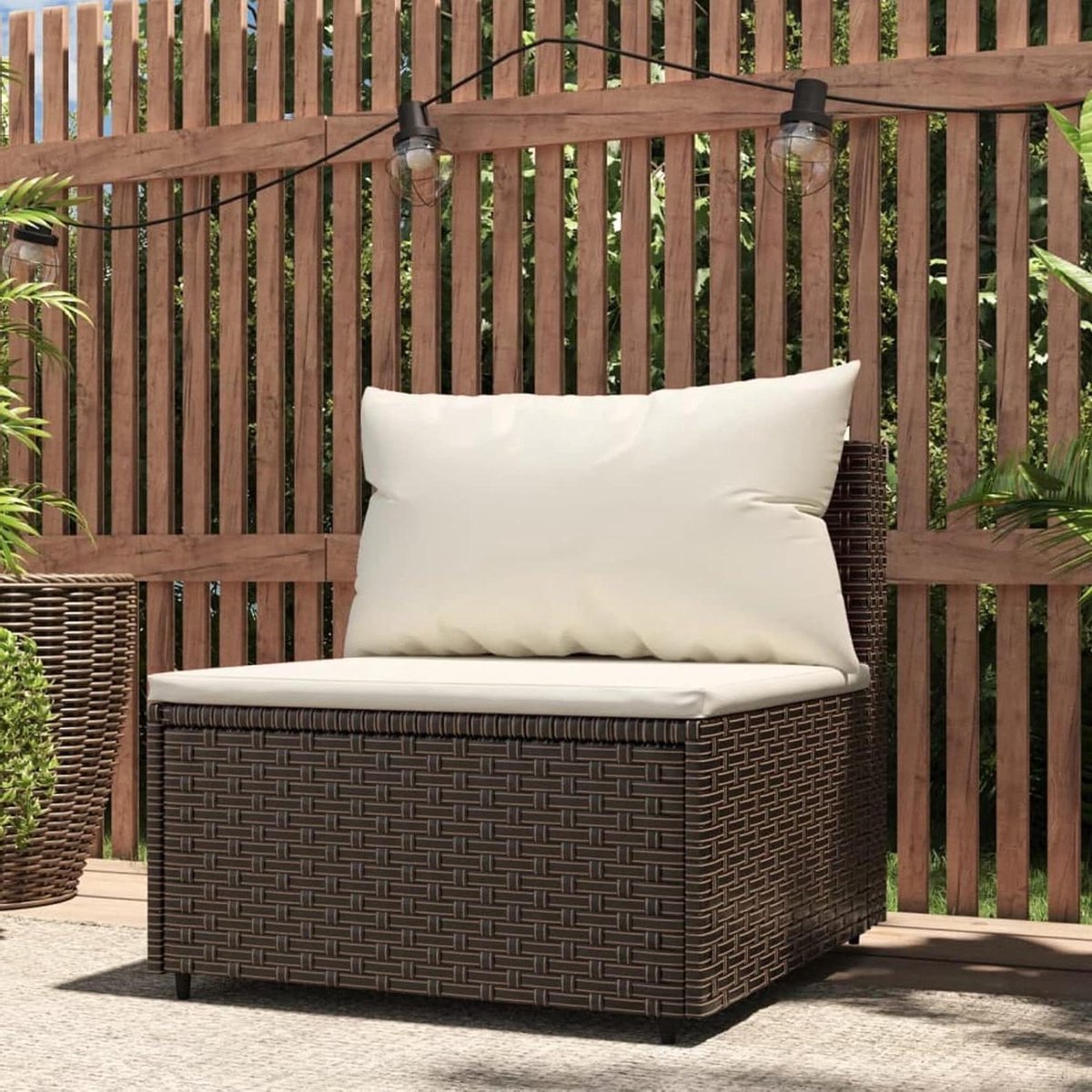 Tuinbank - Buitenbank - Ontspannen Buiten - Weerbestendig Materiaal - 65 x 57 cm - Bruin