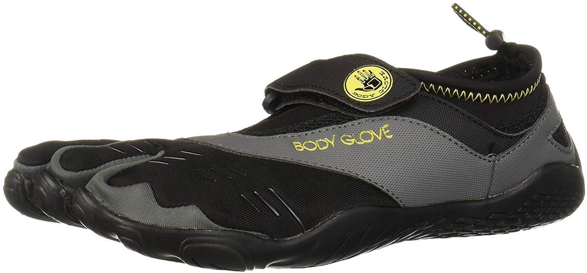 SnelShoppen - Waterschoenen Heren 3T Barefoot Max, Zwart Geel, Maat 43.5 EU, Ideaal voor Strand, Zwemmen, Bootcamp en Wateractiviteiten