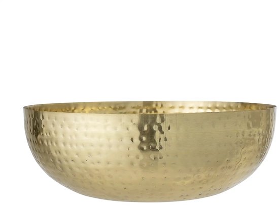 Gouden aluminium schaal met hamerslag textuur.