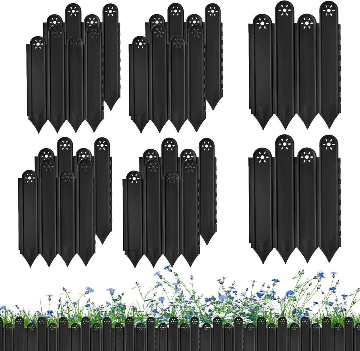 Tuinafboording - Randafscheider Gazon - Tuin Organiseren - Grasindringing Bestrijden - 10 stuks - Zwart