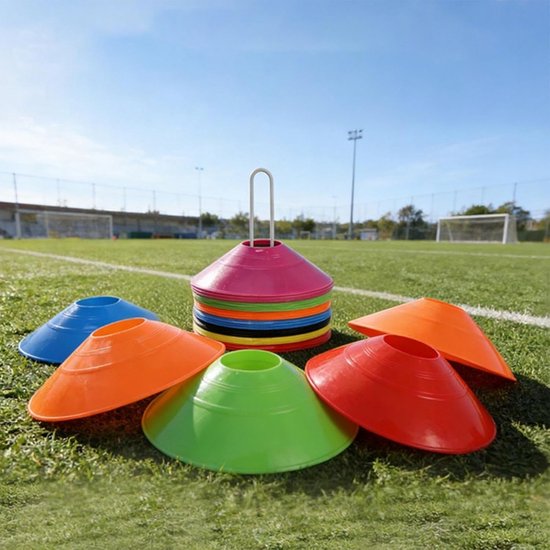 Schijfpionnen Set - Markeer Kegels Oefenpionnen - Sport Training - Veerkrachtige Constructie - 50 Stuks - Meerdere Kleuren — afbeelding 2