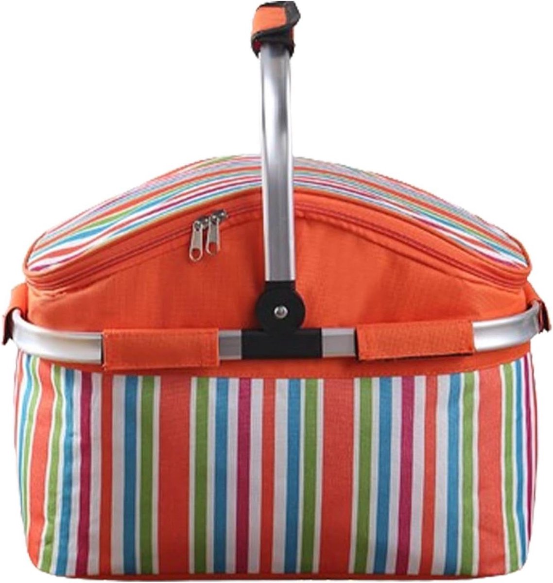 Picknickmand Koeler - Isolerende Mand Boodschappentas - Buiten Eten Organiseren - Hittebestendige Voering - 30 Liter - Oranje