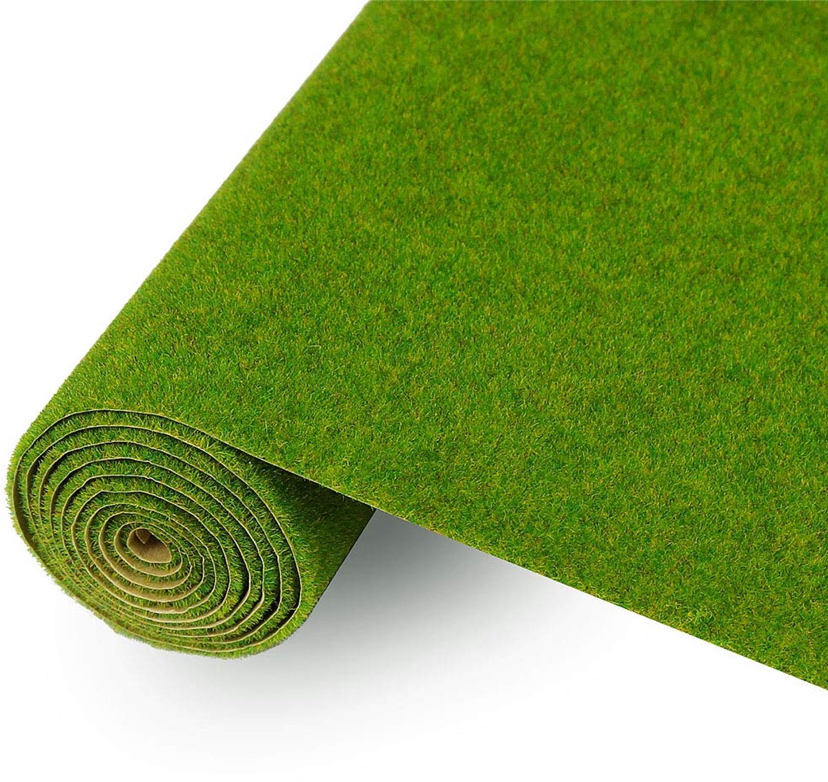 Dailygoods- Graszoden 100 x 40 cm - Hoogwaardig Nylon - Zelfklevend Materiaal - Decoratie voor Modelspoorbanen - Diverse Kleuren - 2 mm Hoogte - Modelgras
