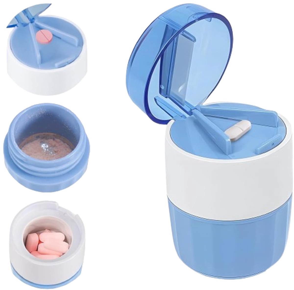 Dailygoods - 3-in-1 Tablettenhakmolen - Multifunctionele Pillendoos voor Eenvoudig Slikken