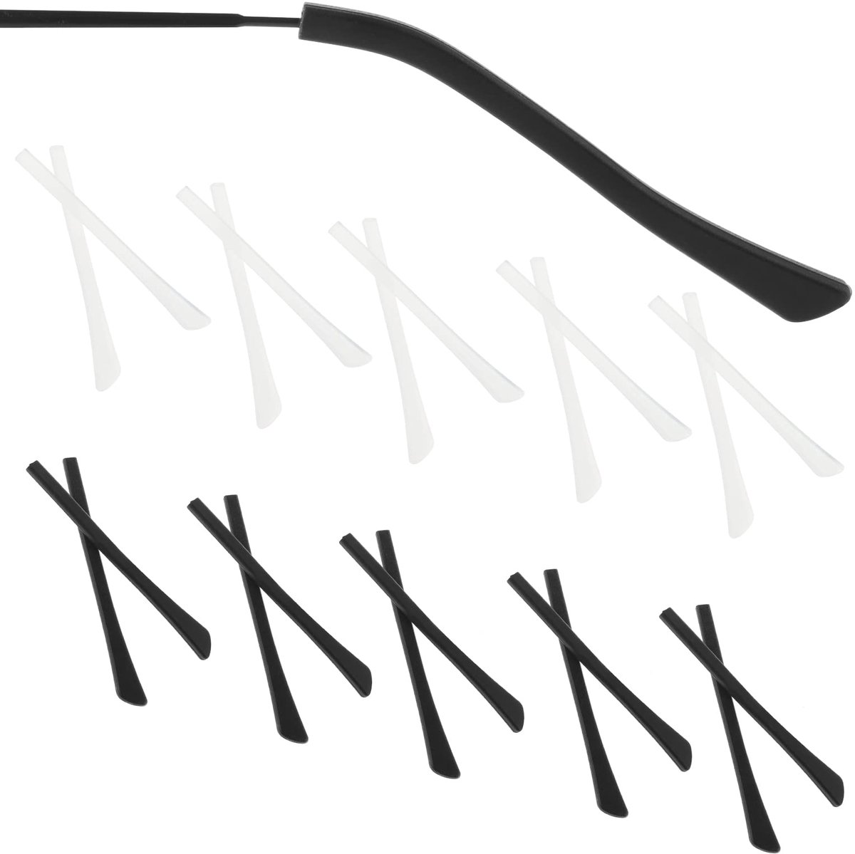 Dailygoods - Siliconen Oogglas Eindtips voor Dunne Metalen Brillen (10 Pairs)