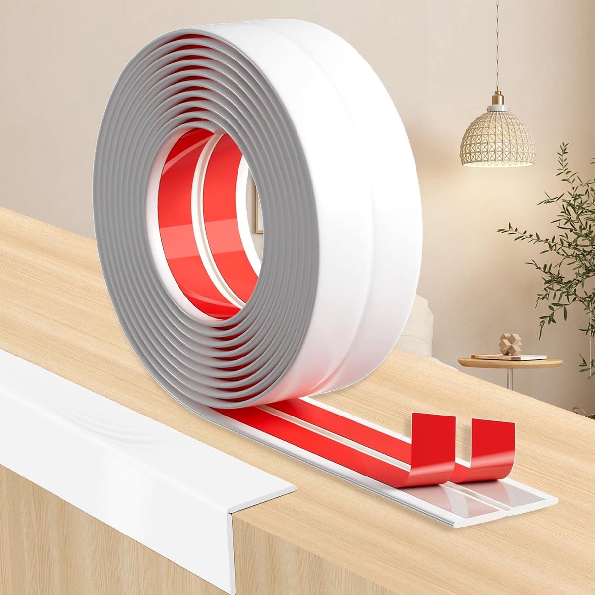 Dailygoods- Randbescherming Zelfklevend - Deurrandbescherming - Muur/Ramen - Waterdichte Rol - Eenvoudig Op Maat Te Snijden - 2cm x 4m - Hoekstrip