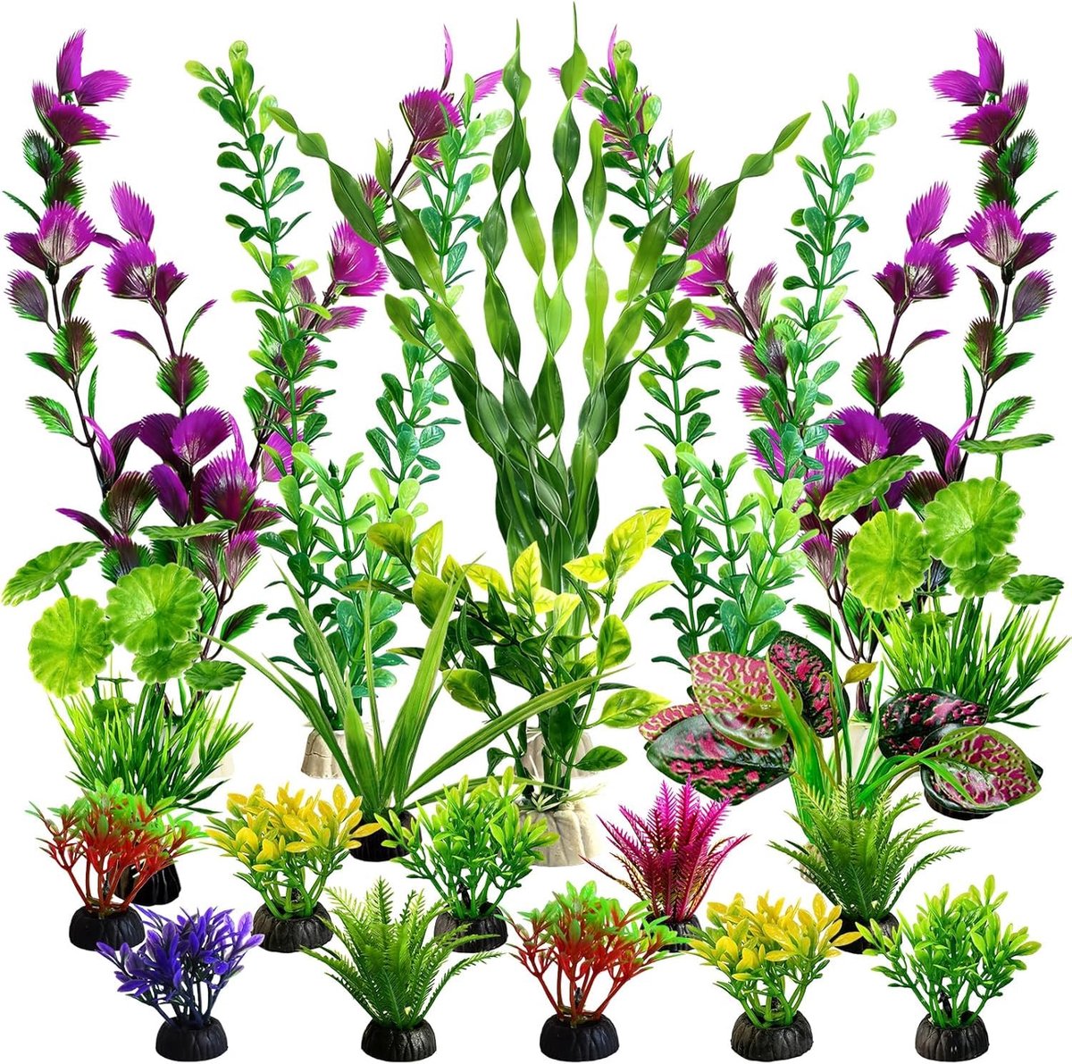 Dailygoods - Kunstmatige Aquariumplanten - Set van 22 Decoratieve Planten